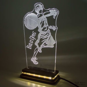 Personalized Acrylic Custom Led Light Table Lamp, Sign, Night Light, Gift for Him or Her, Fantasy Decor, Anime, Kuroko No Basket with Text