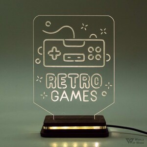 Personlig akryl anpassad LED-lampa, bordslampa, skylt, nattlampa, present till honom eller henne, dekor, arkad, konsol, neon, retrospel