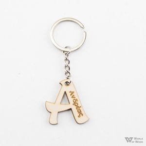 Personalized Name Keychain, Custom Name Keychain, Wood keychain, Name in Letter Keychain, Wedding Favor