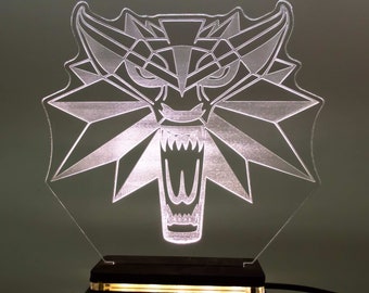 Lampada LED personalizzata The Witcher, luce notturna in acrilico con incisione personalizzata