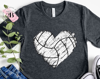 Distressed Volleyball Heart Shirt: Sporty Mom Tee