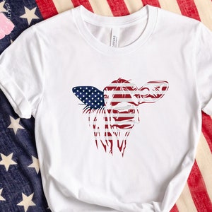 American Flag Cow Shirt: Patriotic 4th Of July Tee