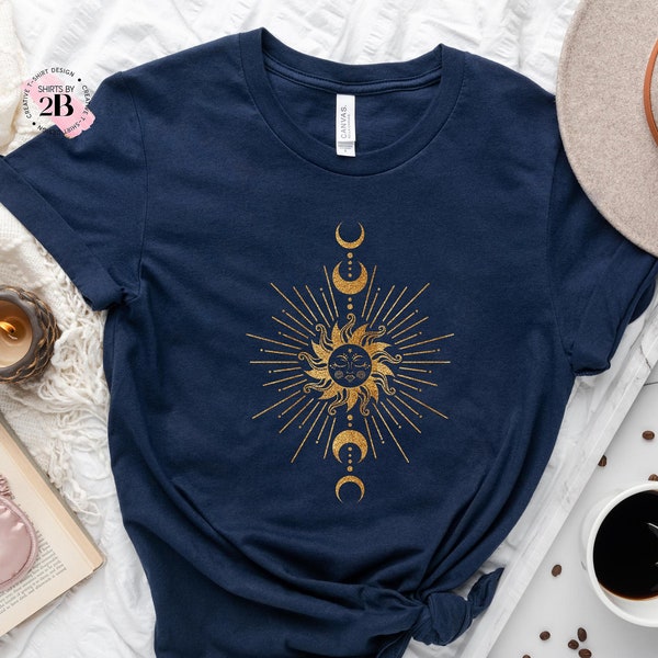 Sun And Moon Phases Shirt, Celestial Shirt, Sun And Moon Shirt, Moon Phases Shirt, Astrology Shirt, Witchy Shirt, Sun Shirt, Aesthetic Shirt