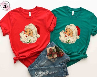 Retro Santa Claus Shirt: Vintage Christmas Graphic Tee