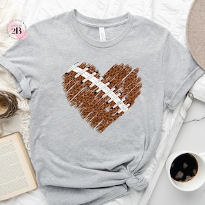 Distressed Football Heart Shirt, Football Shirt, Football Heart Shirt, Distressed Shirt, Football Mom Shirt, Football Dad Shirt