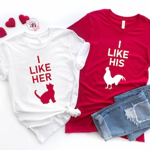 I Like Her & His Shirt, I Like Her Butt, I Like His Beard, Couples Shirts, Matching Shirts, Couple Shirt, Valentine&#39;s Day Shirt