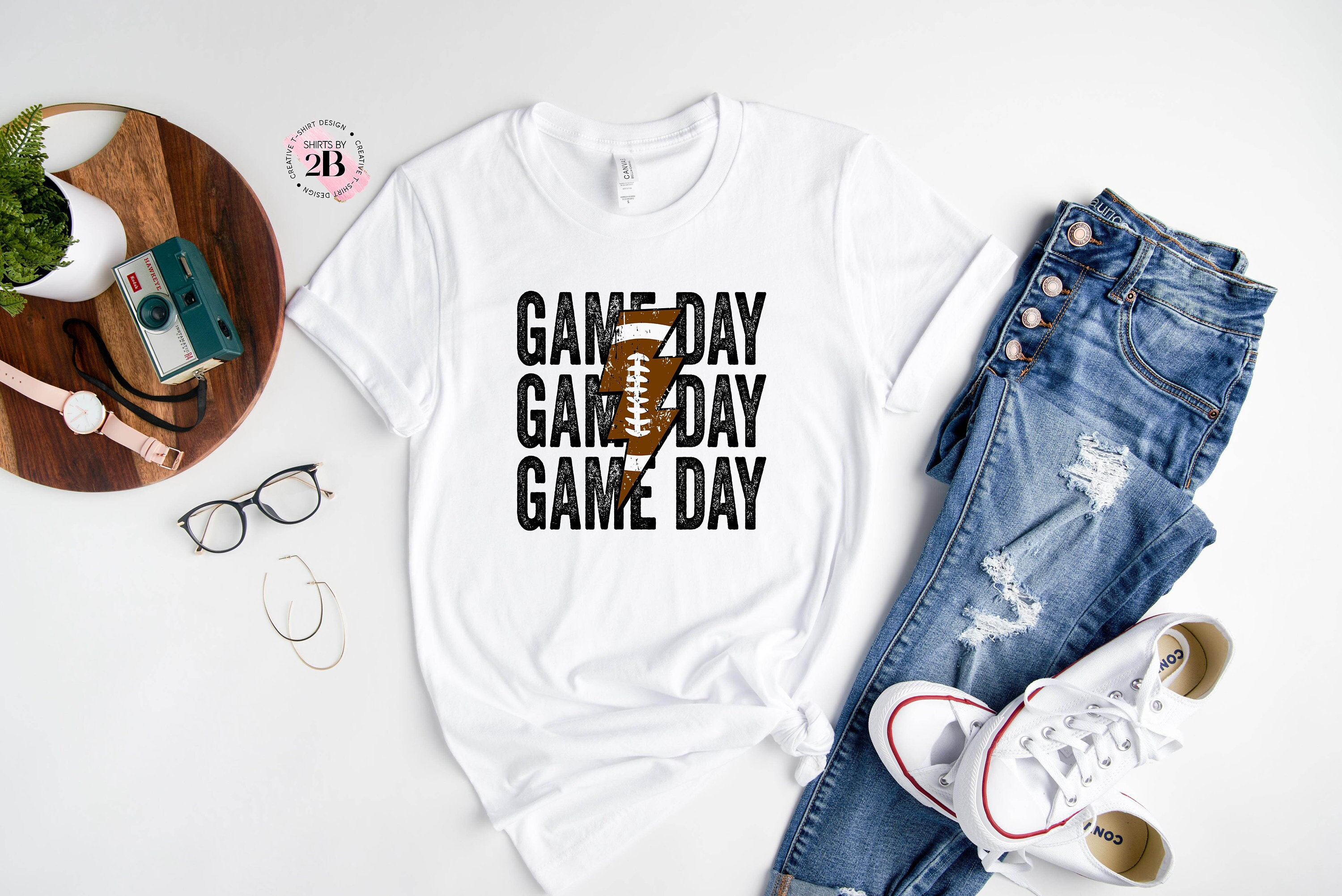 Game Day Tacked Distressed Shirt, Gameday Day Shirt, Football Shirt