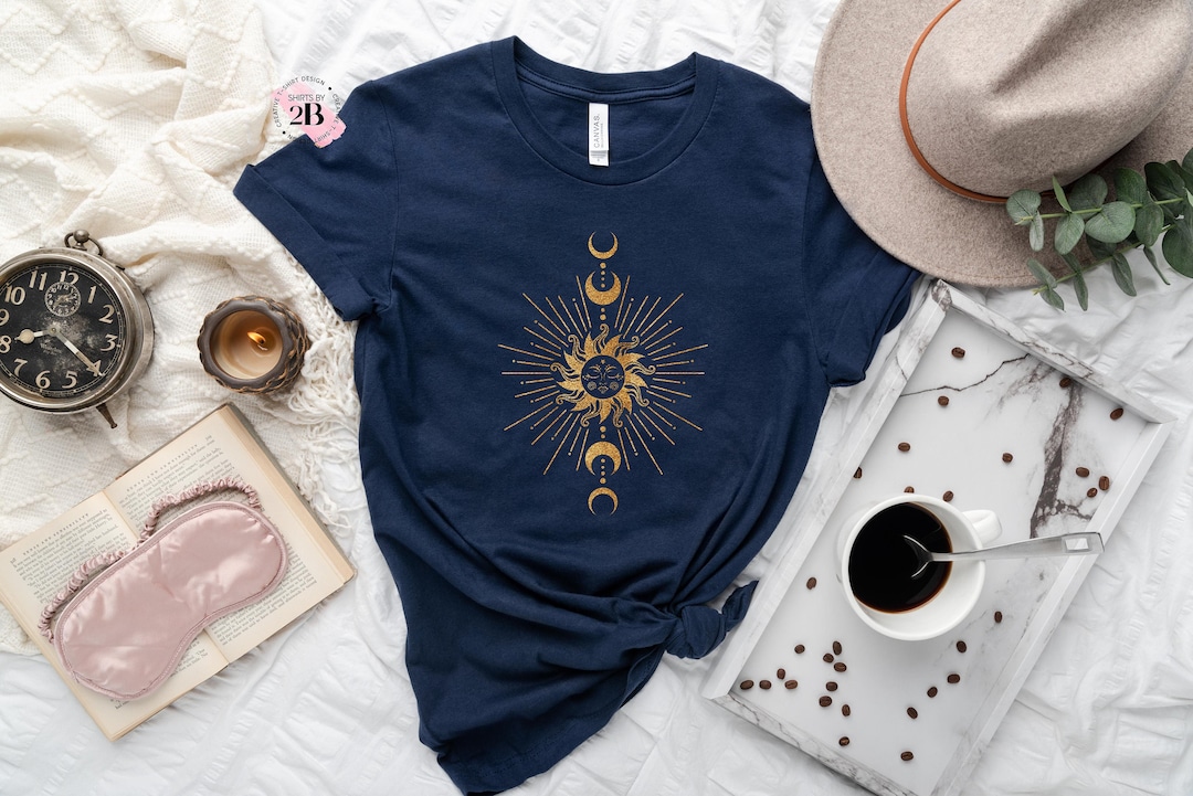 Sun and Moon Phases Shirt, Celestial Shirt, Sun and Moon Shirt, Moon ...