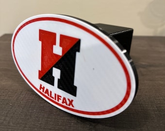 Halifax Hitch Cover Halifax Elementary/ Truck Hitch Plug /Halifax H Black\Red on White