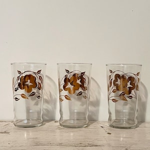 Three sweet mid century Dominion juice glasses tumblers highball glasses