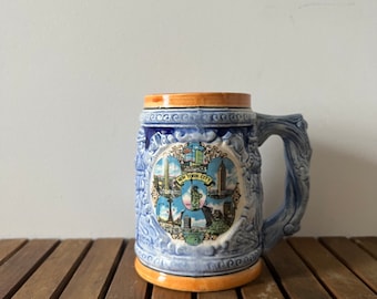 Wonderful vintage ceramic New York City beer stein