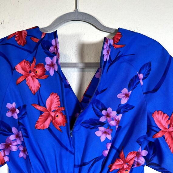 Royal Hawaiian Vintage Dress Size XS/S Blue Flora… - image 8