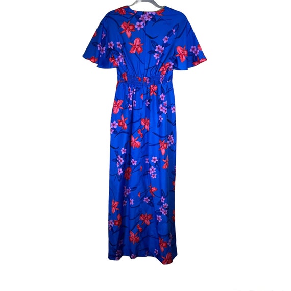Royal Hawaiian Vintage Dress Size XS/S Blue Flora… - image 2