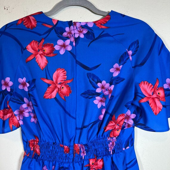 Royal Hawaiian Vintage Dress Size XS/S Blue Flora… - image 7