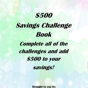 Livre de défi de 500 dollars d'économies