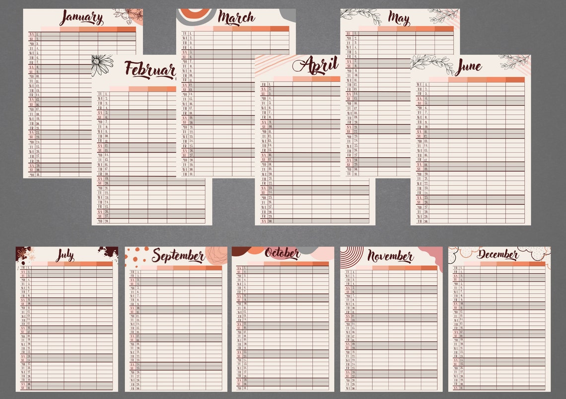 Family Calendar Printable Family Planner A3 A4 PDF Etsy Australia