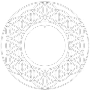 Flor de la Vida con círculo interior para decir etc., Flor de la Vida Descargar DXF SVG