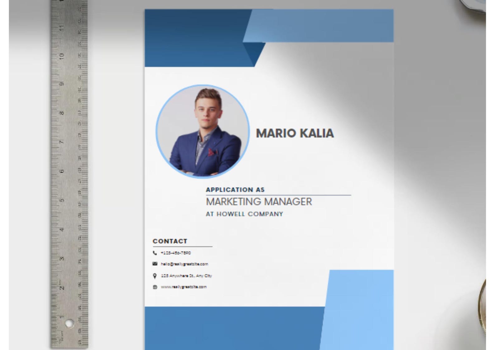 CV Template With Photo, Professional Resume Template for Word & Pages