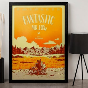 Fantastic Mr. Fox  Canvas Wall Art ,Movie Wall Art Gift , Movie Home Decor Art , Movie Framed Art , Retro Canvas , Retro Framed  475