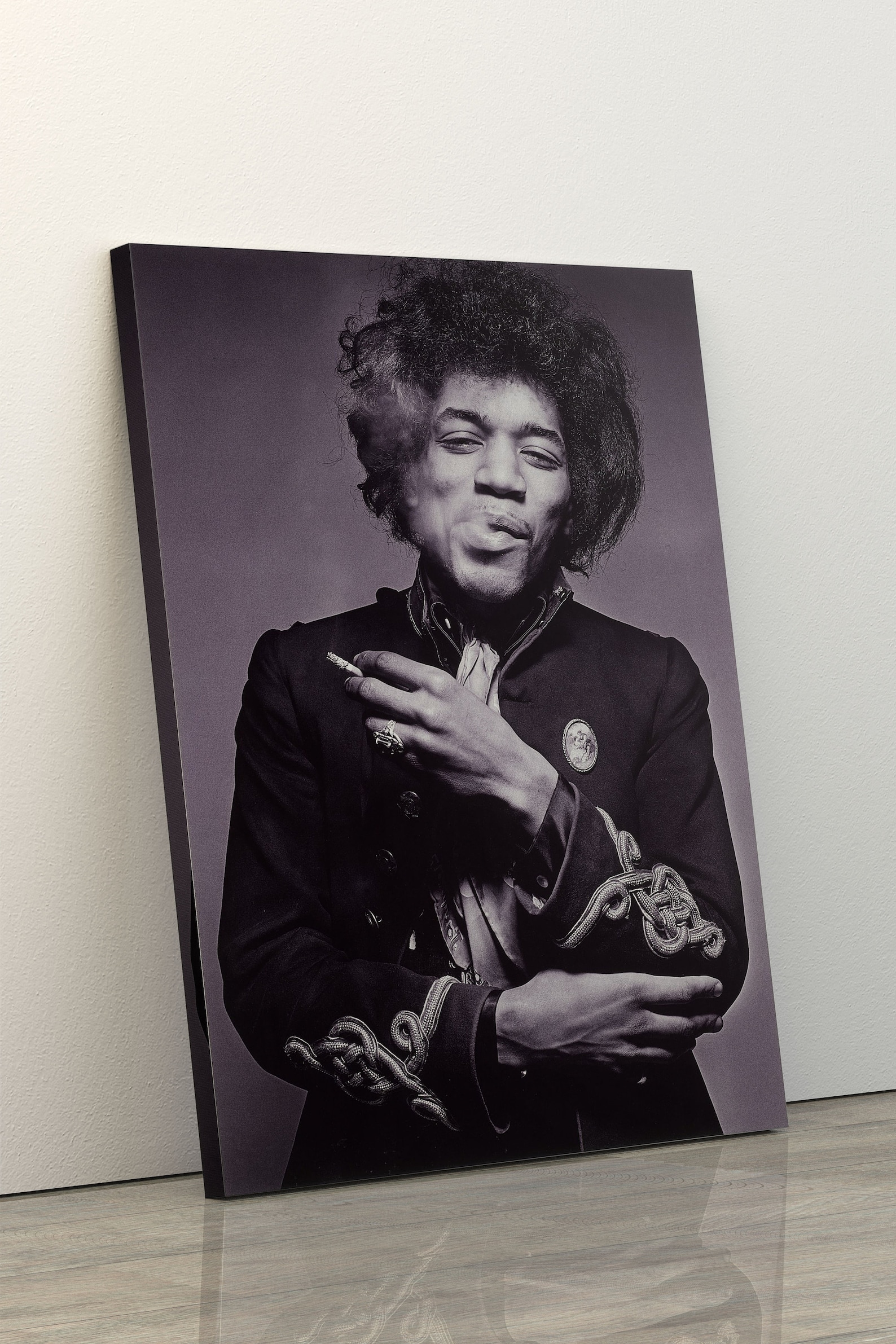 Jimi Hendrix Black and White Photo Canvas Wall Art 572 - Etsy