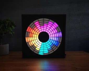 Analizador de espectro LED reactivo al sonido: visualizador musical circular de 20 bandas para pared