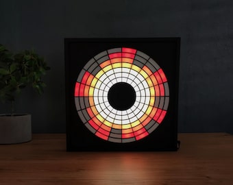 Arte de pared LED con efecto de sonido reactivo: analizador de espectro musical circular de 20 bandas