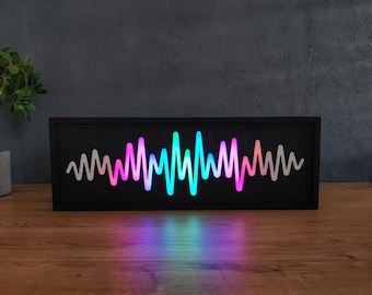 Lámpara LED Soundwave, lámpara de pared reactiva a la música, decoración con visualizador de audio