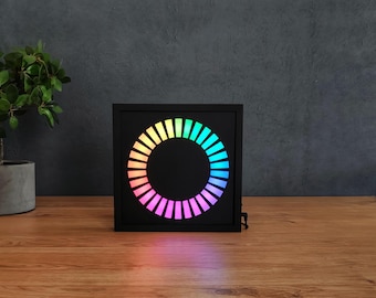 Medidor VU de anillo, reactivo al sonido, visualización del espectro de audio, visualizador de música