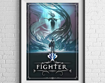 Fighter Poster 24 x 36 Ter ere van RPG en D&D-achtige games