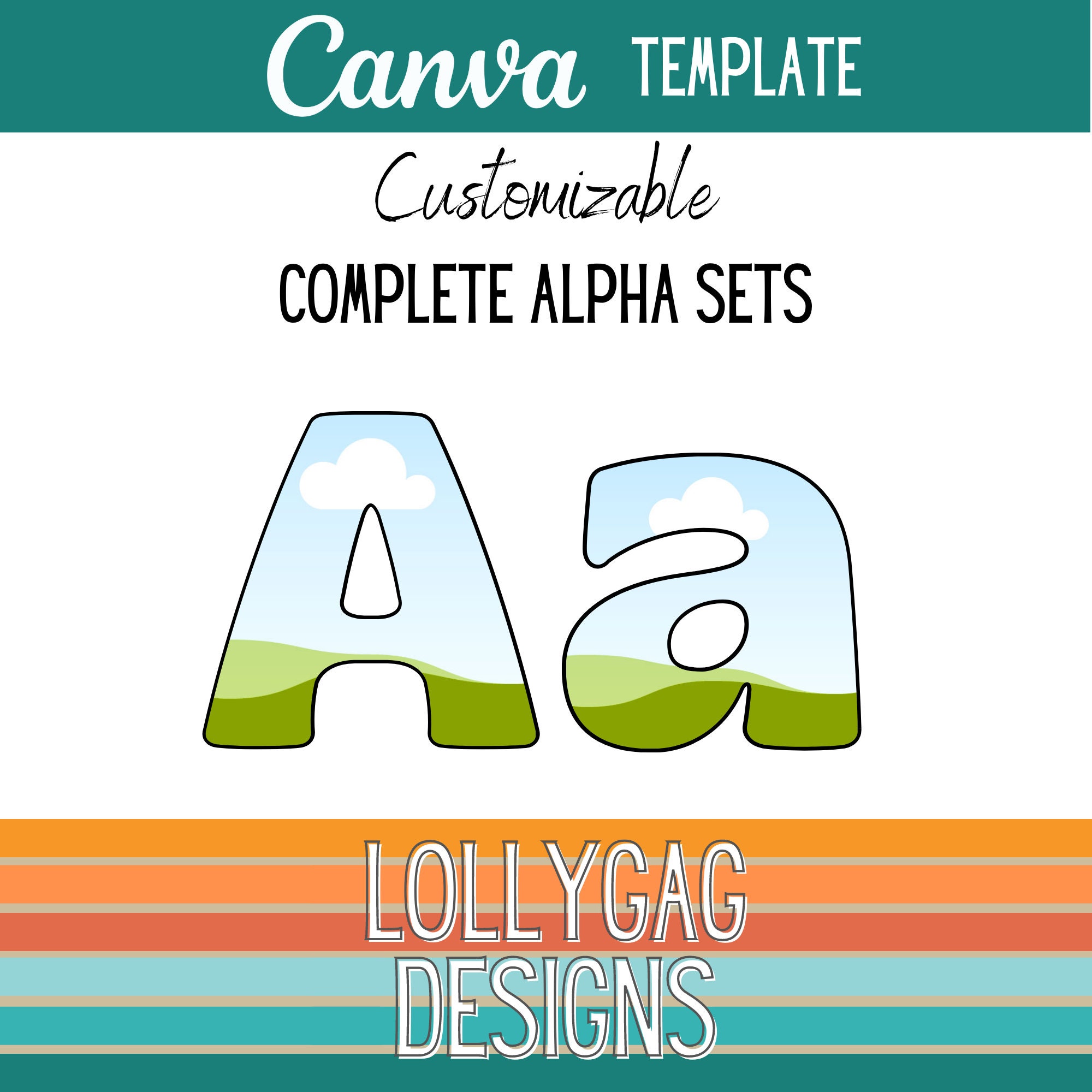 Canva Alphabet Template - Customizable Pattern Letter Set - Pattern ...