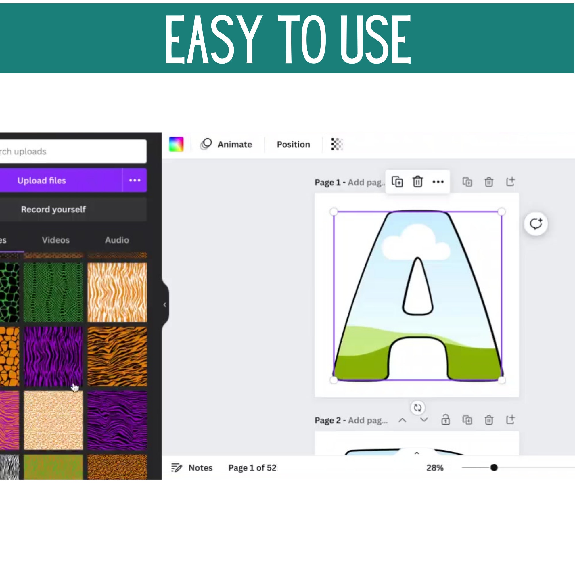 Canva Alphabet Template - Customizable Pattern Letter Set - Pattern ...