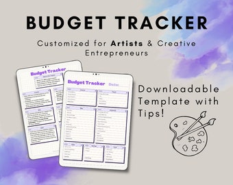 Budget Tracker for Artists and Creative Entrepreneurs - digital download/Printable PDF
