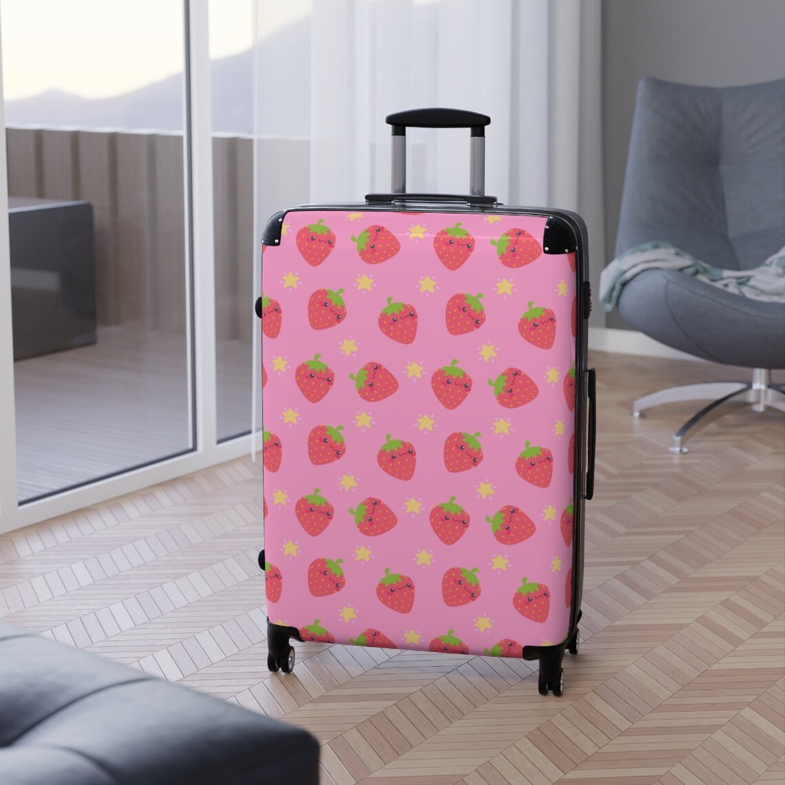Strawberry Suitcases Kawaii Luggage Kawaii Accessories Gift Etsy