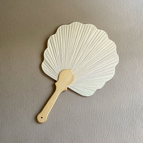 Handmade flower-shaped paper hand fan, Traditional Japanese paper fan, Ivory beige paddle fan,  Boho Home Decor, Luxury wedding favor