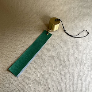 Traditional brass cylinder wind chime, Minimalistic brass hanging bell, Klangspiel, Meditation and mindfulness