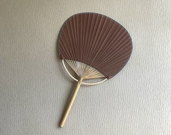 Japanese mini paper fan, kawaii Uchiwa fan, mini paddle bamboo fan, brown paper fan, Japanischer Handfächer, Handfächer