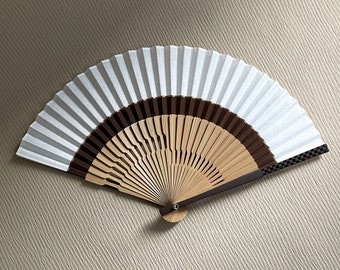 Asymmetrical Japanese folding fan (8.8"), Japanese craftsmanship, Japanese art and culture enthusiasts