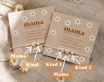 Mama Tochter Sohn Armband filigran Geschenk Mutter Muttertagsgeschenk Dankbarkeit Perlenarmband familie muttertochter personalisiert Kinder