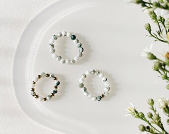 LIV - Edelstein Ring, Heilring, Anti Stress Ring, Naturstei, Perlenring, anxiety ring, Achat, Edelsteinring, Jade, Aventurin, Angstring