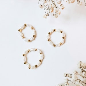 FRIA - Freshwater pearl ring / flower ring / daisy / daisy / flowers / freshwater pearl ring / pearls