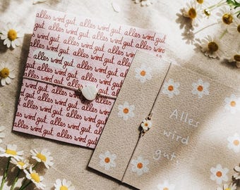 Everything will be alright - Bracelet with card, small gift for best friend/sister, delicately personalized heart bracelet, mental health