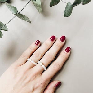 FRIA - Freshwater pearl ring / flower ring / daisy / daisy / flowers / freshwater pearl ring / pearls