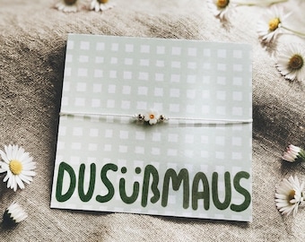 MAUSIG bracelet with card, Mausi Maus, small gift, best friend, sister, wife, delicate, personalized, friendship bracelet, heart bracelet