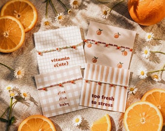 JUICY bracelet with card, fruit, orange, best friend, sister, mother, wife, delicate, personalized friendship bracelet, Y2K beaded bracelet