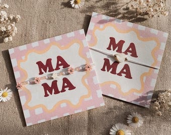 MAMA - Mother's Day Bracelet with Card, Gift for Mother, Mom, Mother's Day Gift, Gratitude, Beaded Bracelet, Friendship Bracelet, Mother's Day, Mother's Day