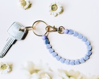 MINA Schlüsselkette  / Schlüsselanhänger mit Perlen / Schlüsselkette pastell / Schlüsselband / Schlüssel Anhänger / Schlüssel Charm