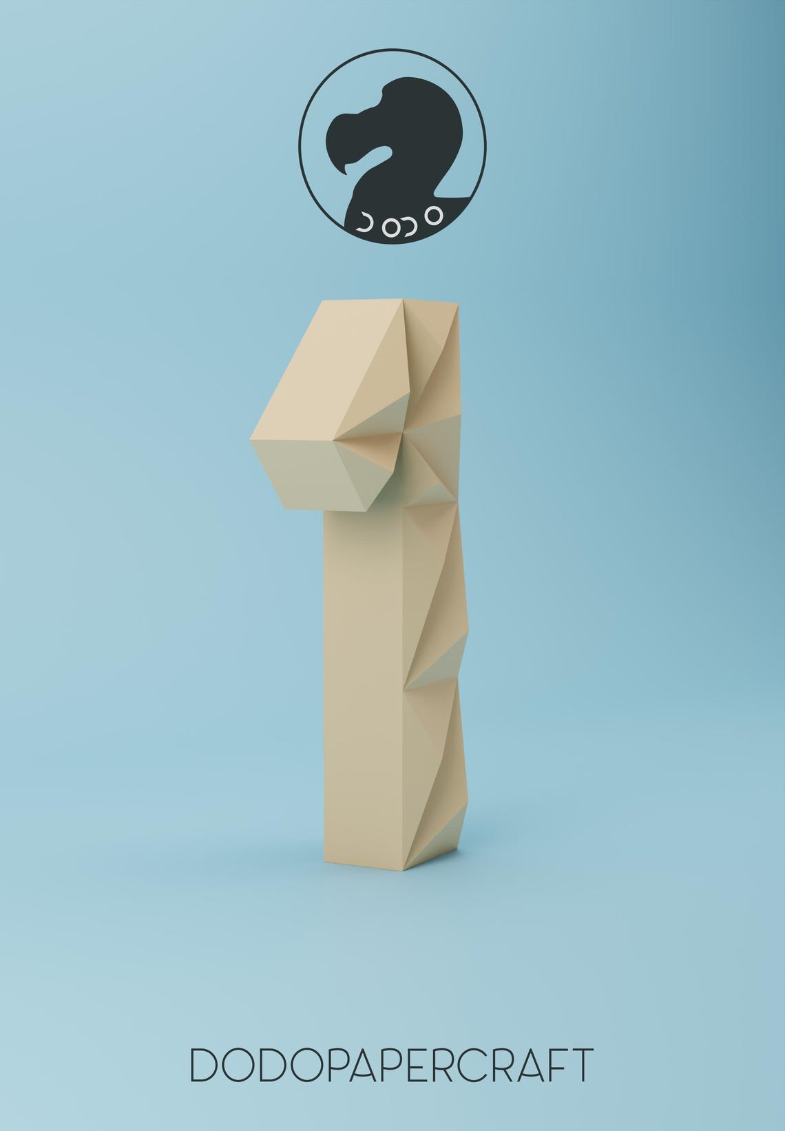 Low Poly Number 1 Papercraft: 3D Model Template (PDF) - Etsy
