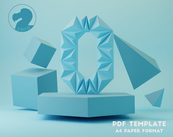 Papercraft 3D O LETTER, Low Poly ALPHABET, Decor for Home, Letter Sculpture,PDF Template, Low Poly Letter