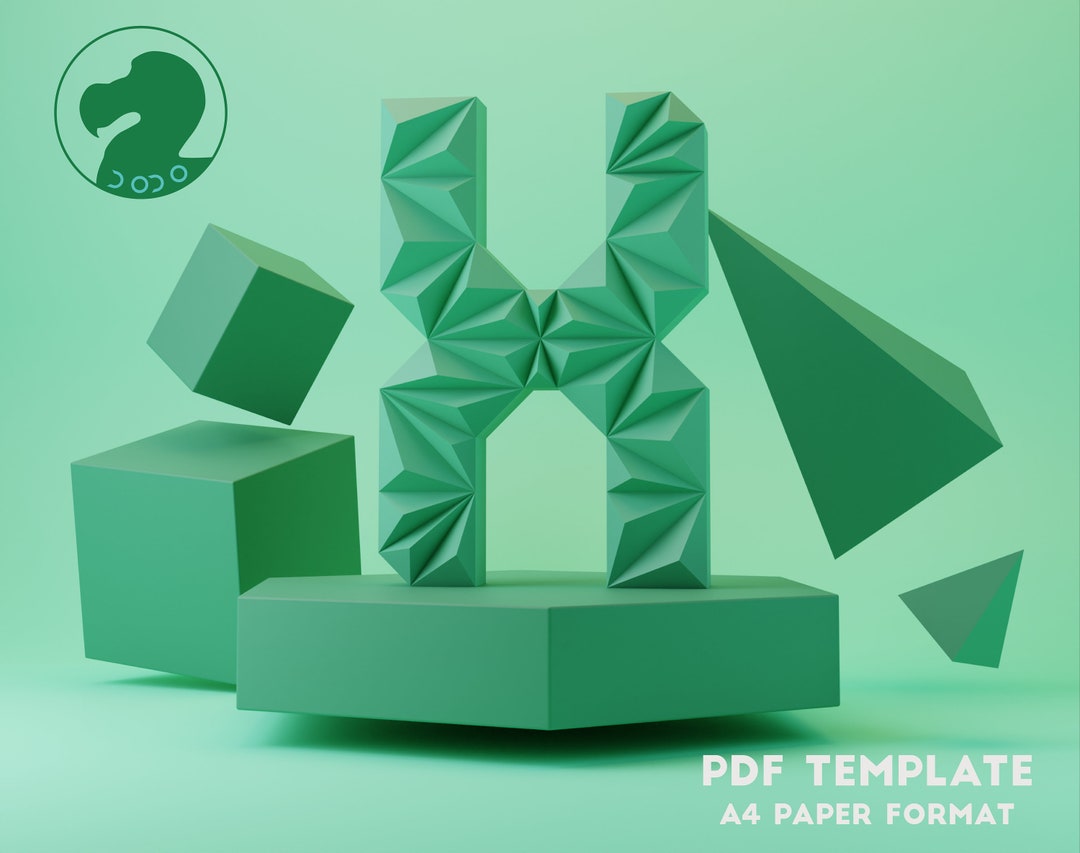 Papercraft 3D X LETTER, Low Poly ALPHABET, Decor for Home, Letter