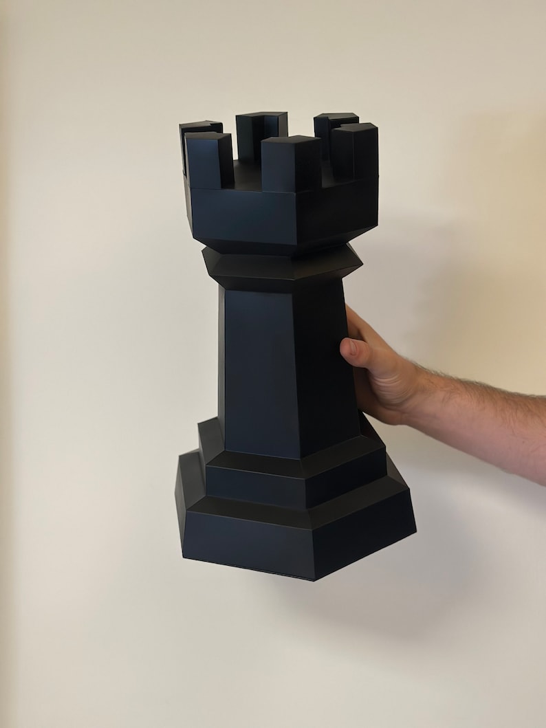 3D Chess Set Papercraft Template: Low Poly Chess Pieces (PDF Pattern ...